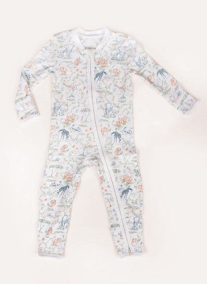 Organic cotton baby zippered one-piece, Sweet Savanna