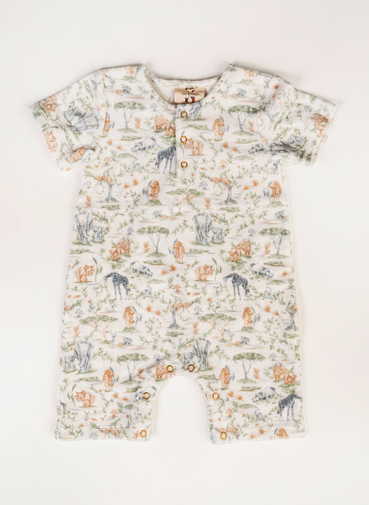 Walker Terry Romper - Sweet Safari
