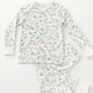Floral pajama set on a white background