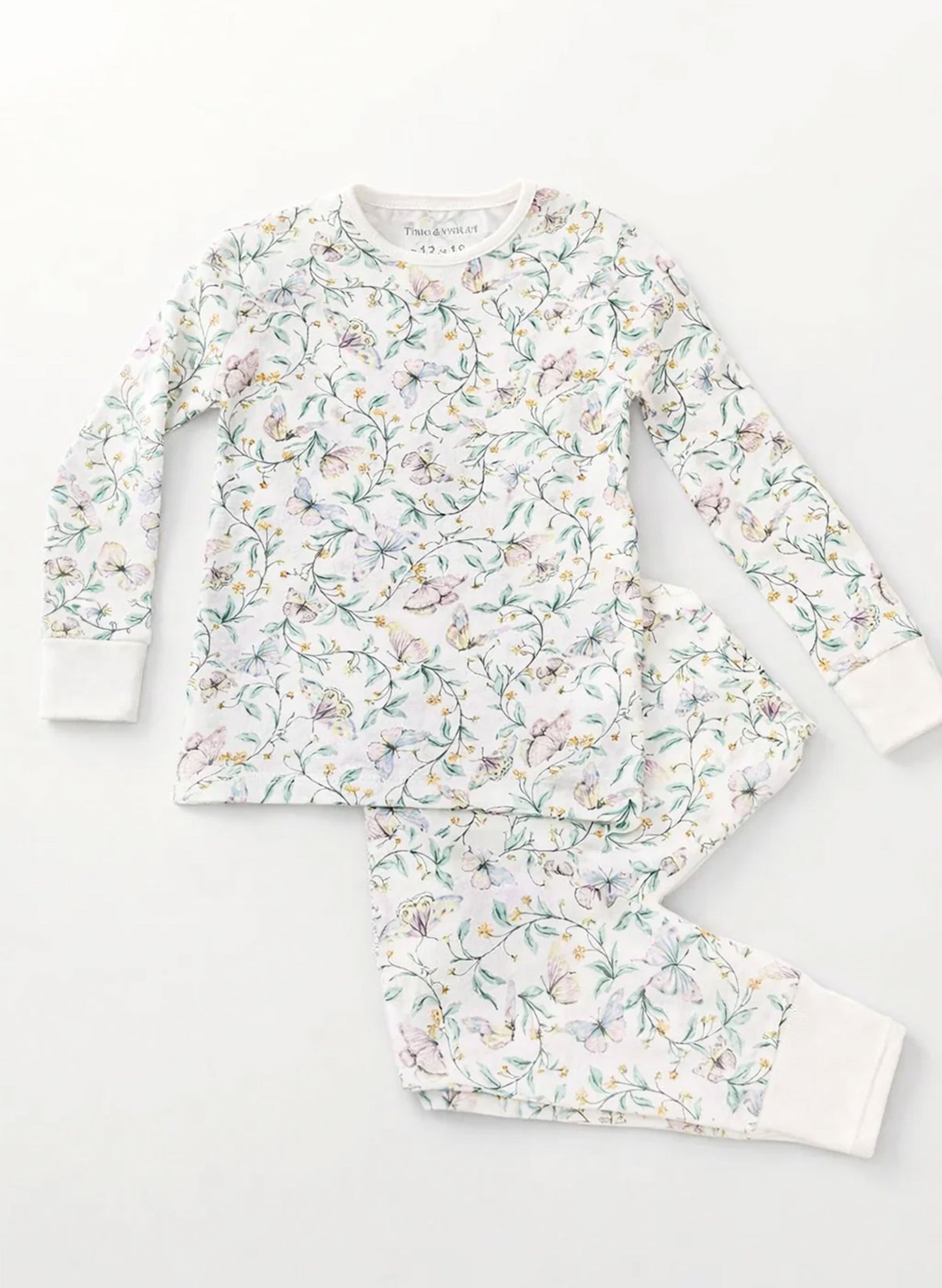 Floral pajama set on a white background