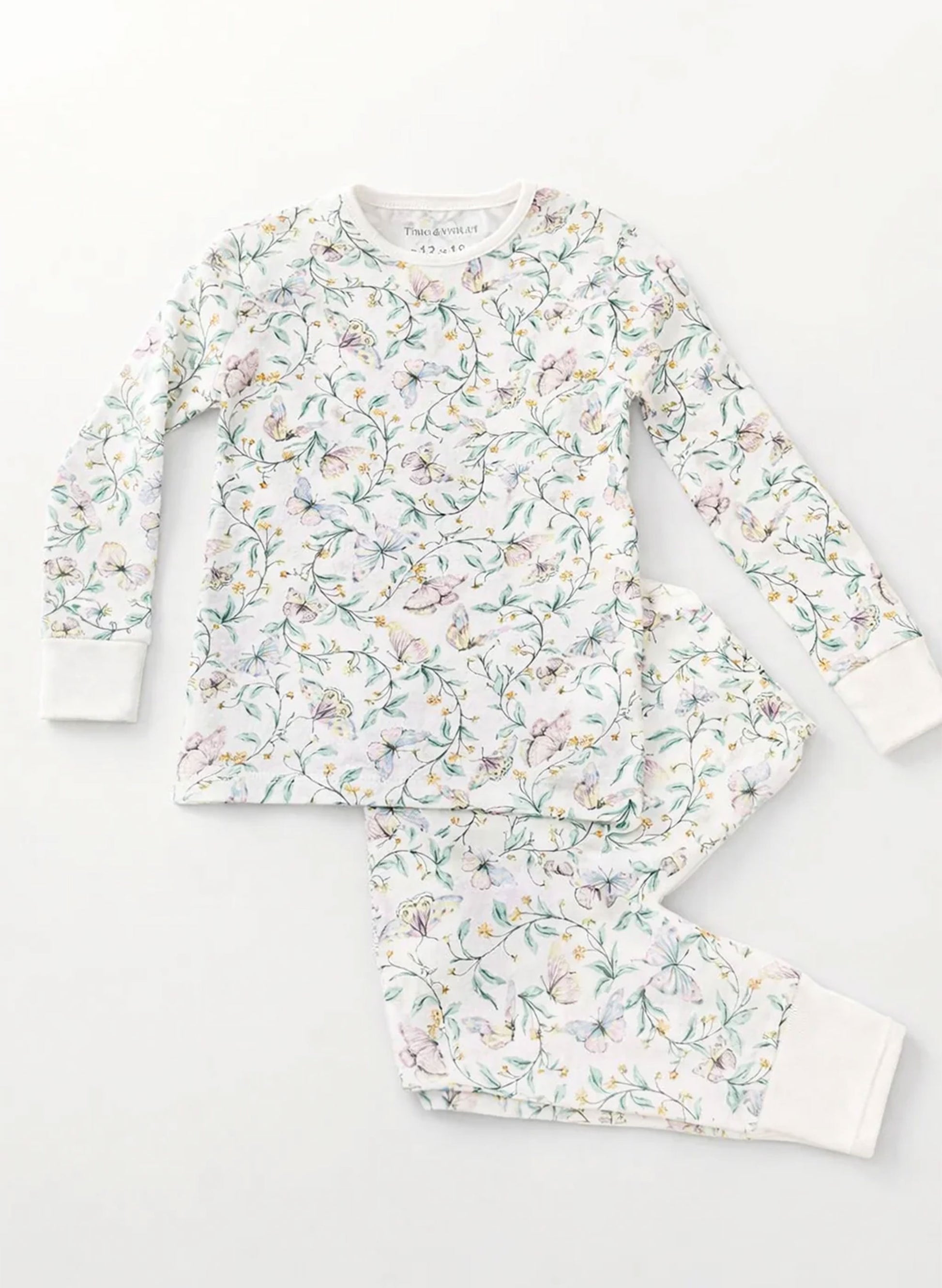 Floral pajama set on a white background