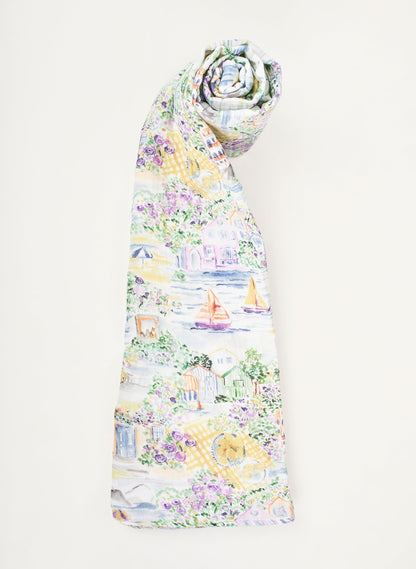 Organic cotton muslin shawl blanket, Limoncello