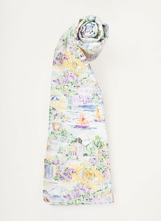 Organic cotton muslin shawl blanket, Limoncello