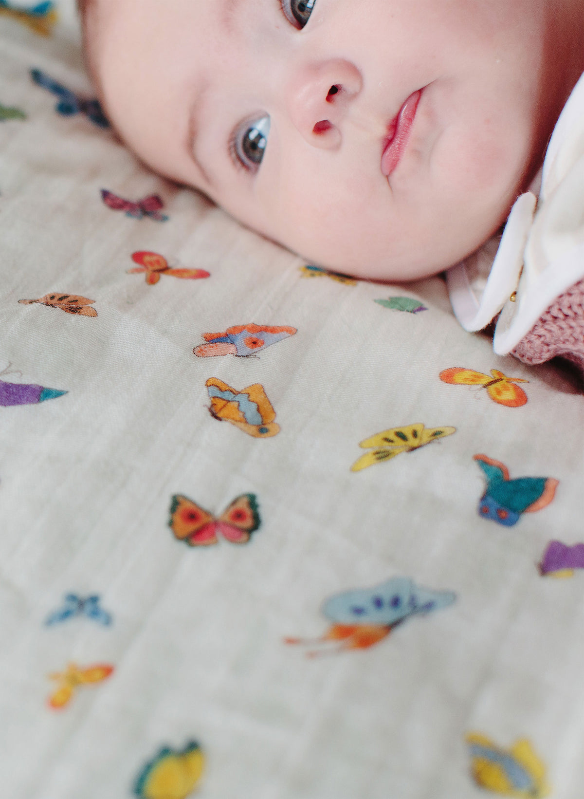 Organic cotton muslin shawl blanket by Timo & Violet