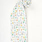Organic cotton muslin shawl blanket, NYC Alphabet Soup