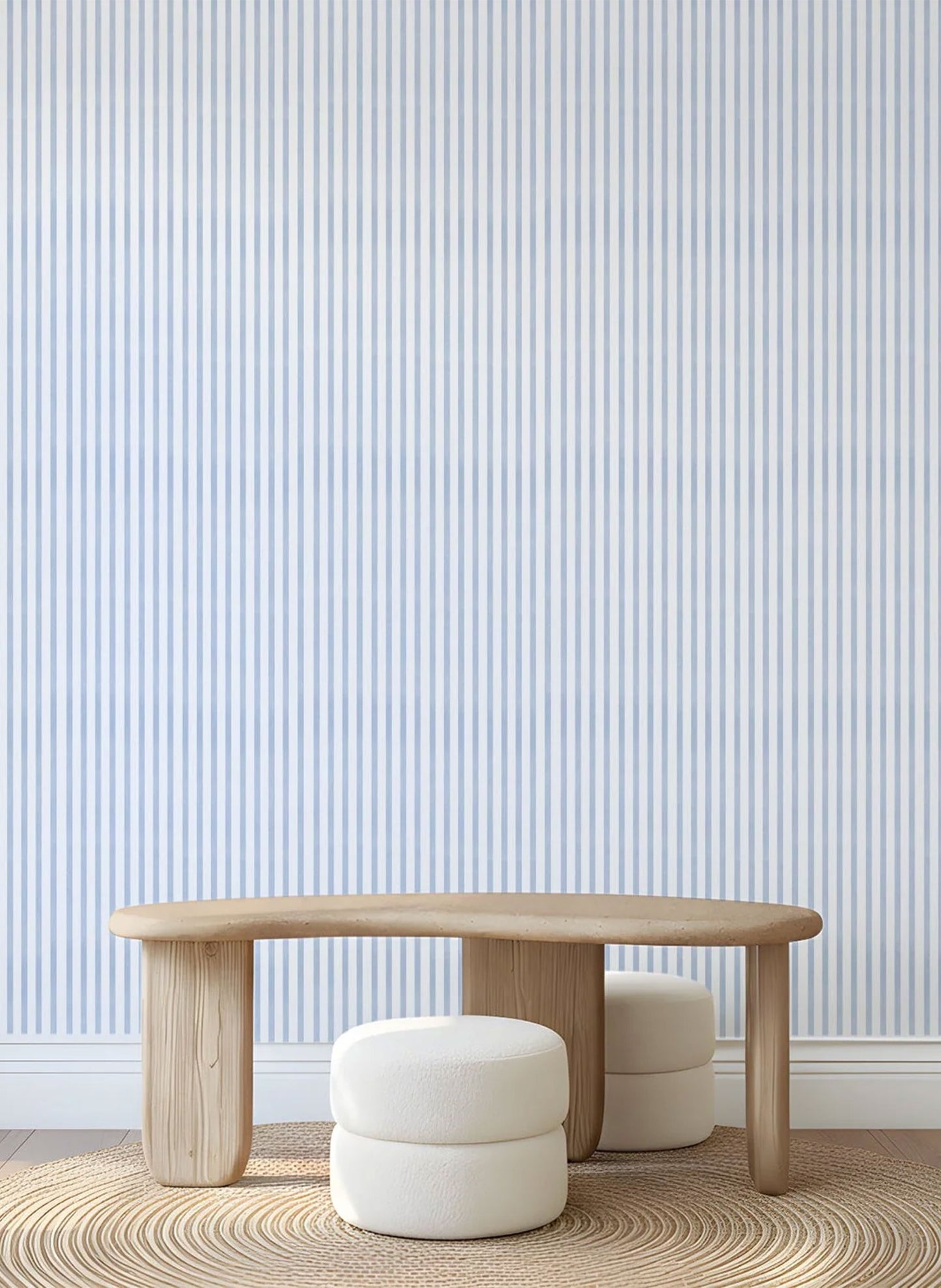 Stripes in Blue + White