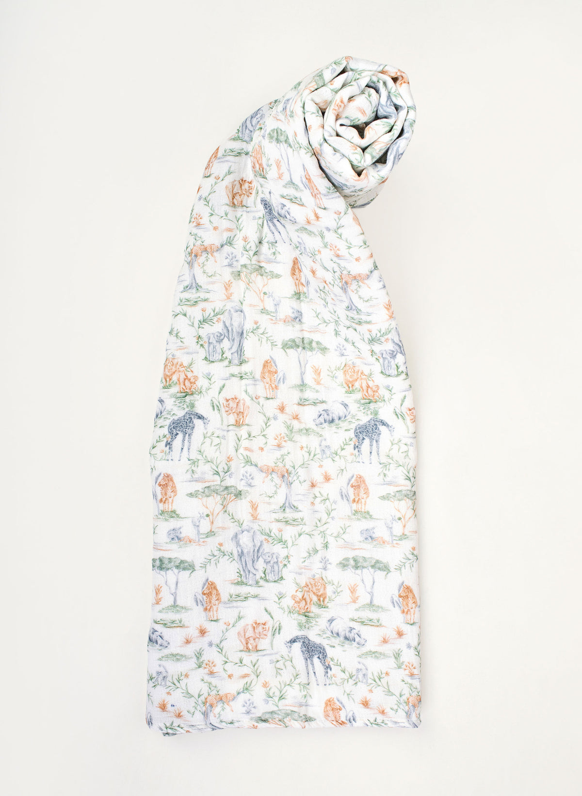 Organic cotton muslin shawl blanket, Sweet Savanna
