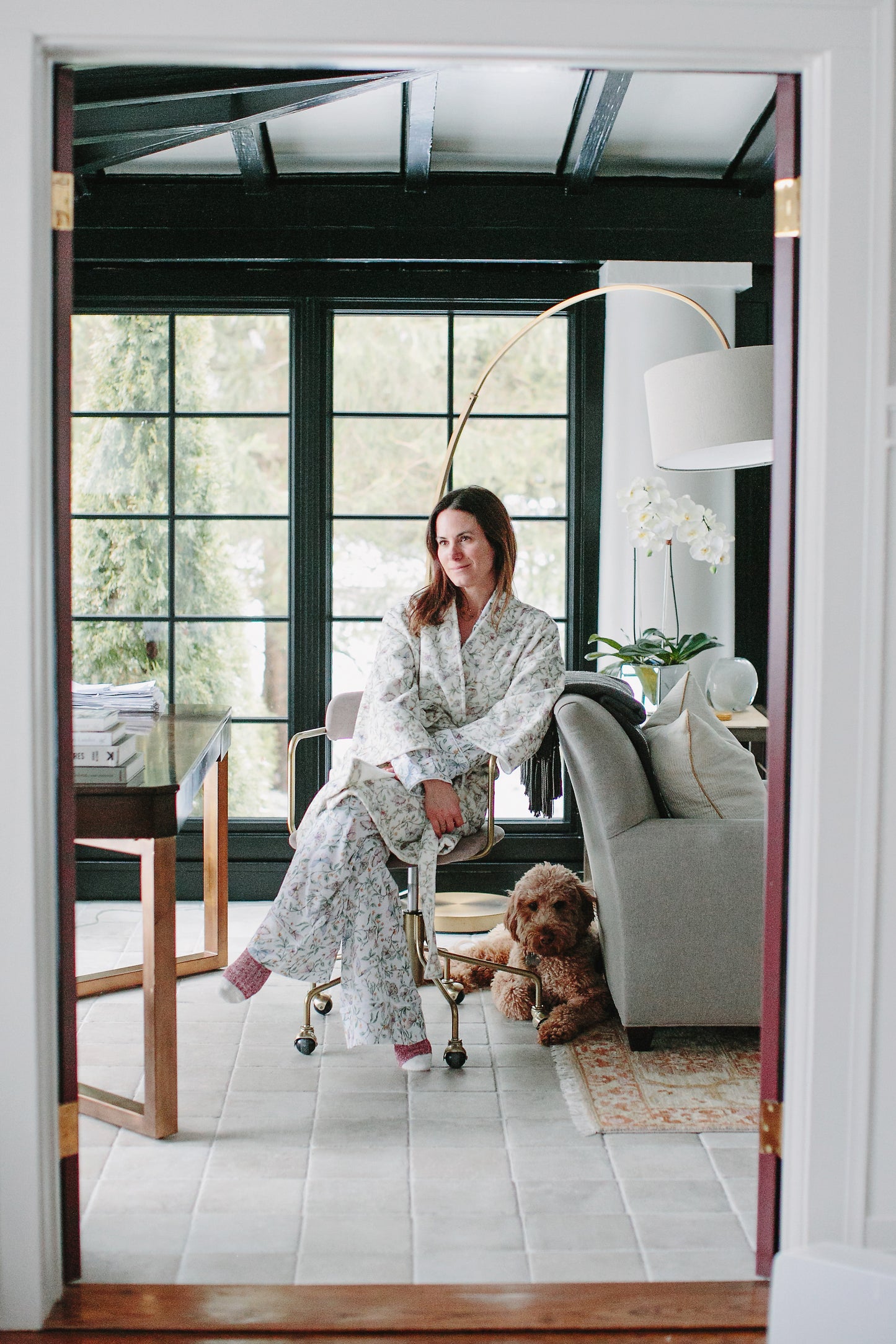 Women's Dahlia Bathrobe - Botanical Whisper