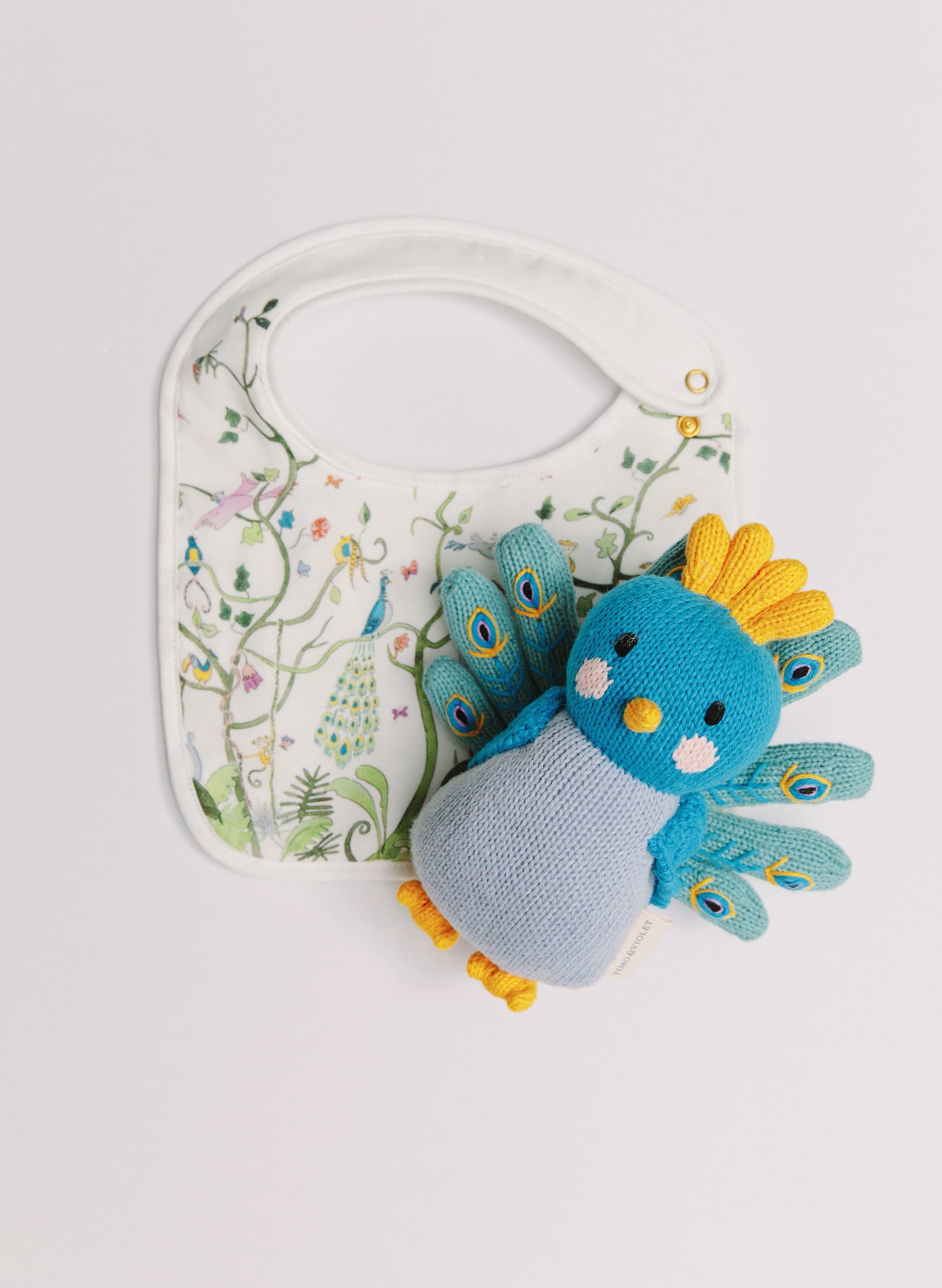 Violet the Peacock and Tropical Baby Classic Bib Set