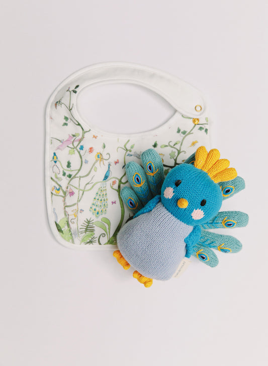 Violet the Peacock and Tropical Baby Classic Bib Set
