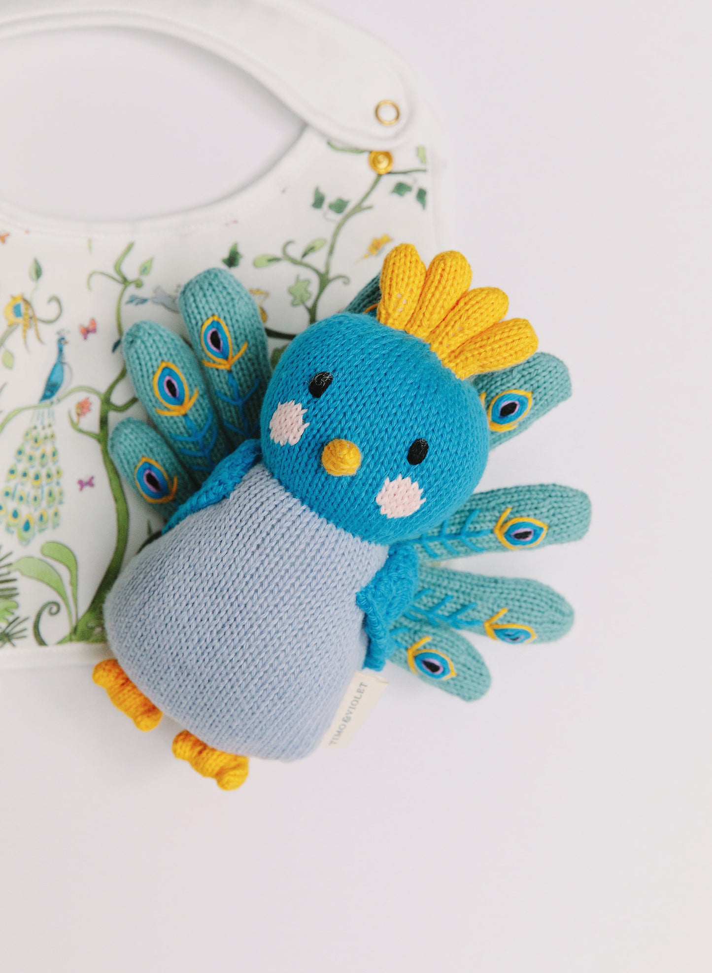 Violet the Peacock and Tropical Baby Classic Bib Set