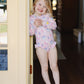 Girls Rashguard Swimsuit - Pink Bubbles