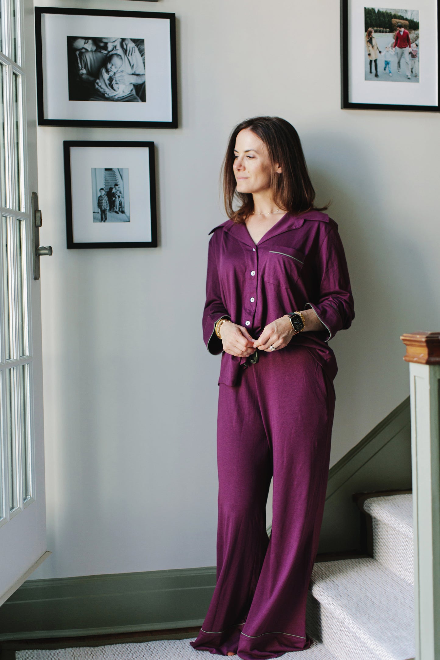 Women's Parker Pajama Set - Aubergine / Olive