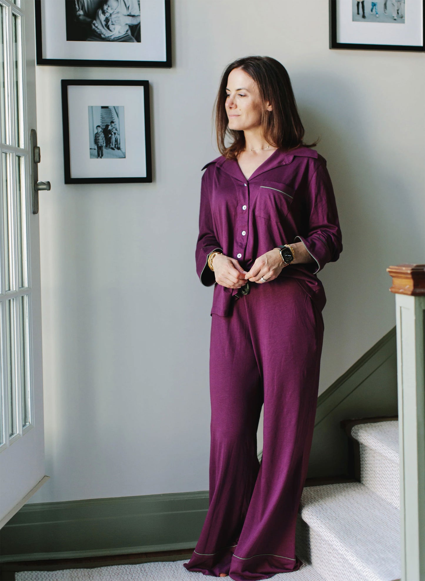 Women's Parker Pajama Set - Aubergine / Olive