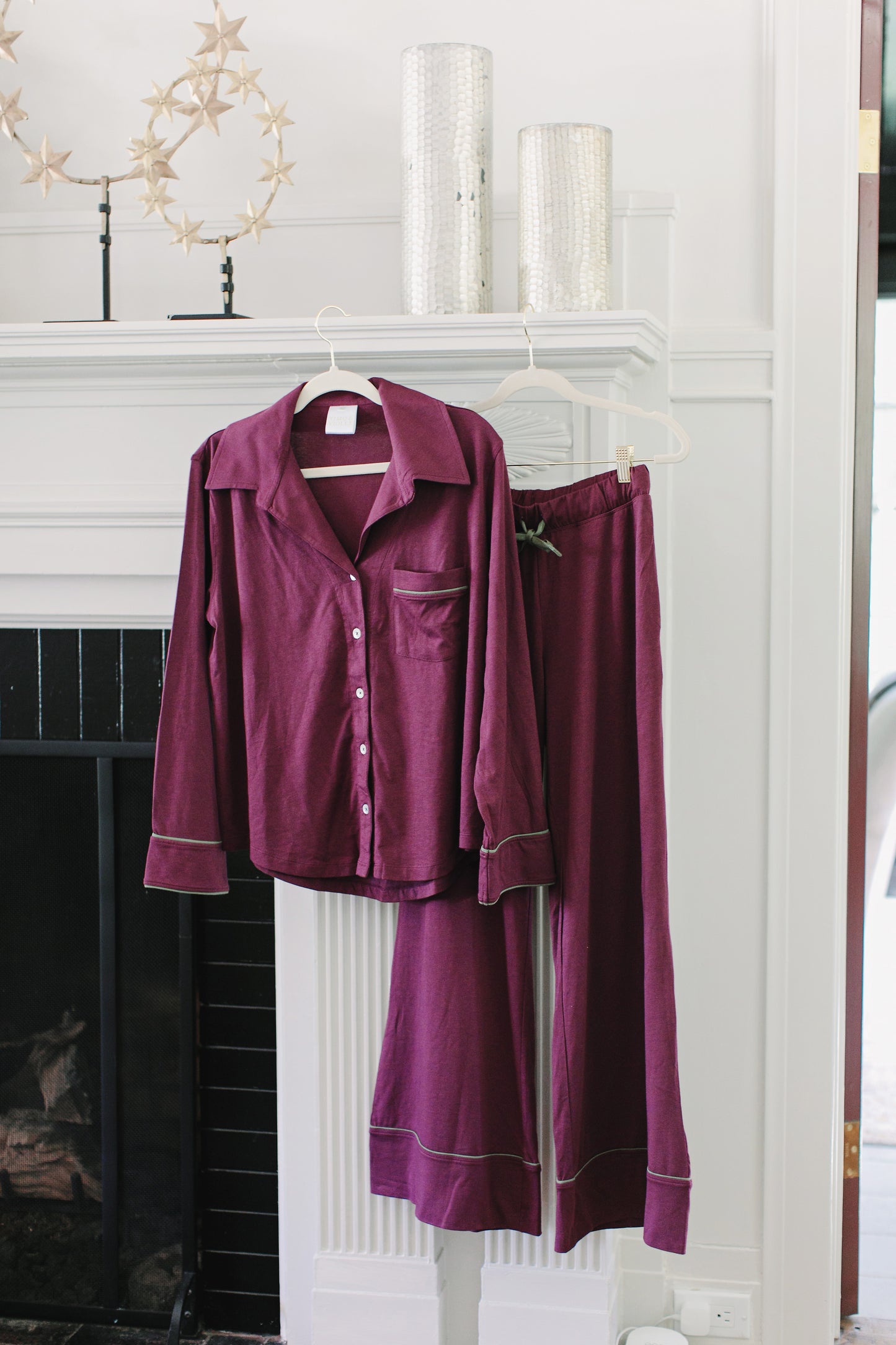 Women's Parker Pajama Set - Aubergine / Olive