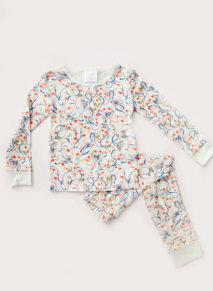Children's organic cotton two-piece pajamas, Songbird