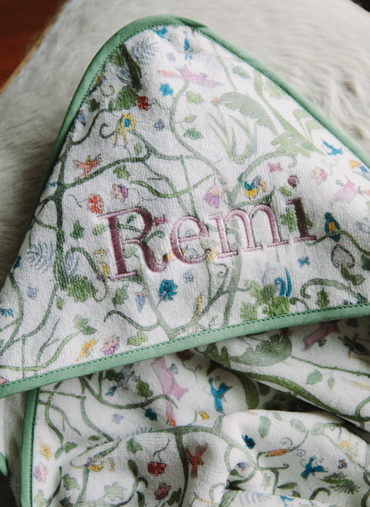 Tropical Garden Hooded Bath Towel