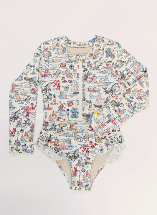 Girl's Rashguard Swimsuit- Voyager's Lens