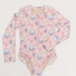 Girls Rashguard Swimsuit - Pink Bubbles