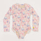 Girls Rashguard Swimsuit - Pink Bubbles
