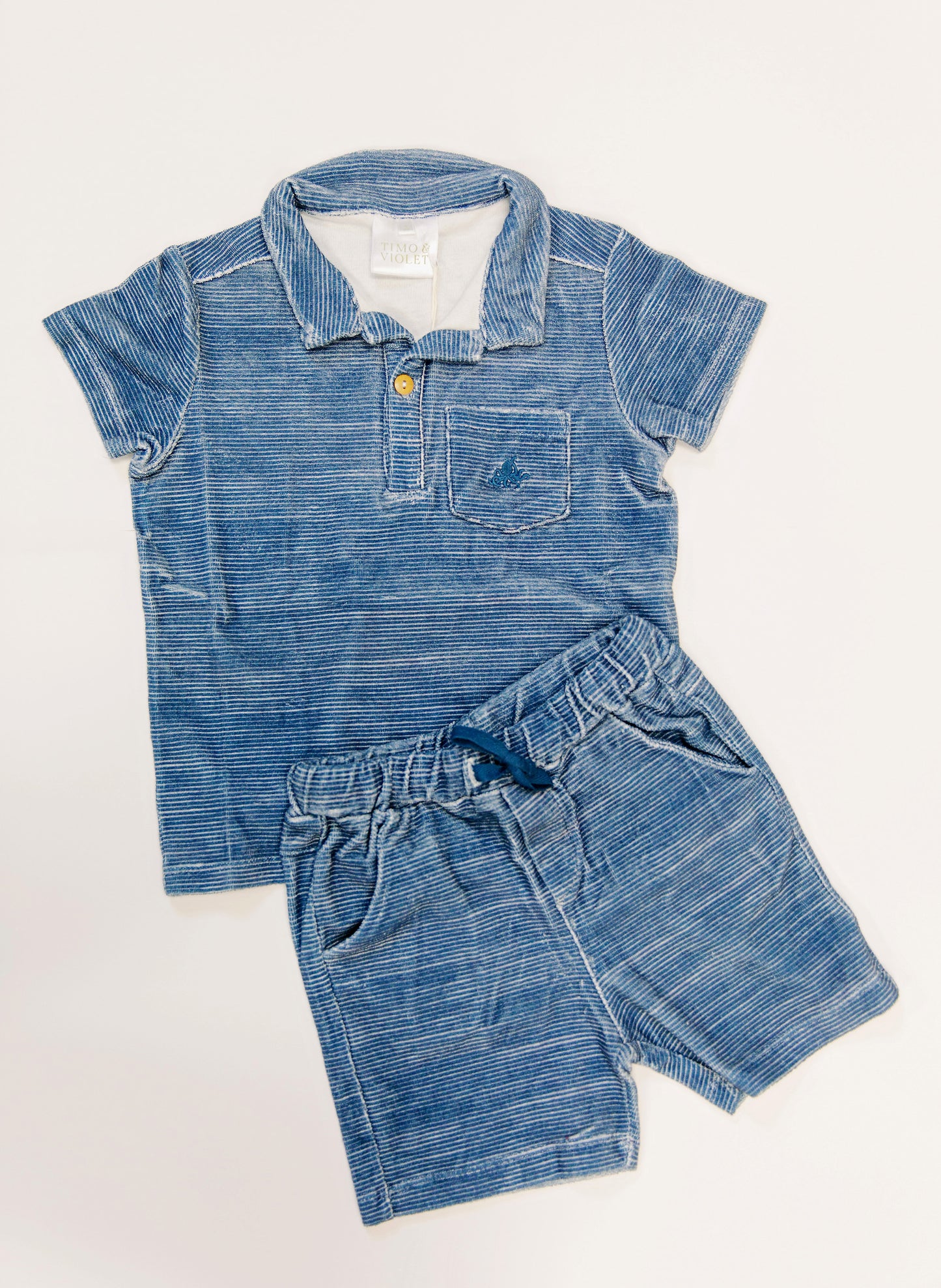 Dax French Terry Polo - Sailor Navy Stripe