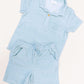 Dax French Terry Polo - Misty Blue Stripe
