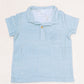 Dax French Terry Polo - Misty Blue Stripe