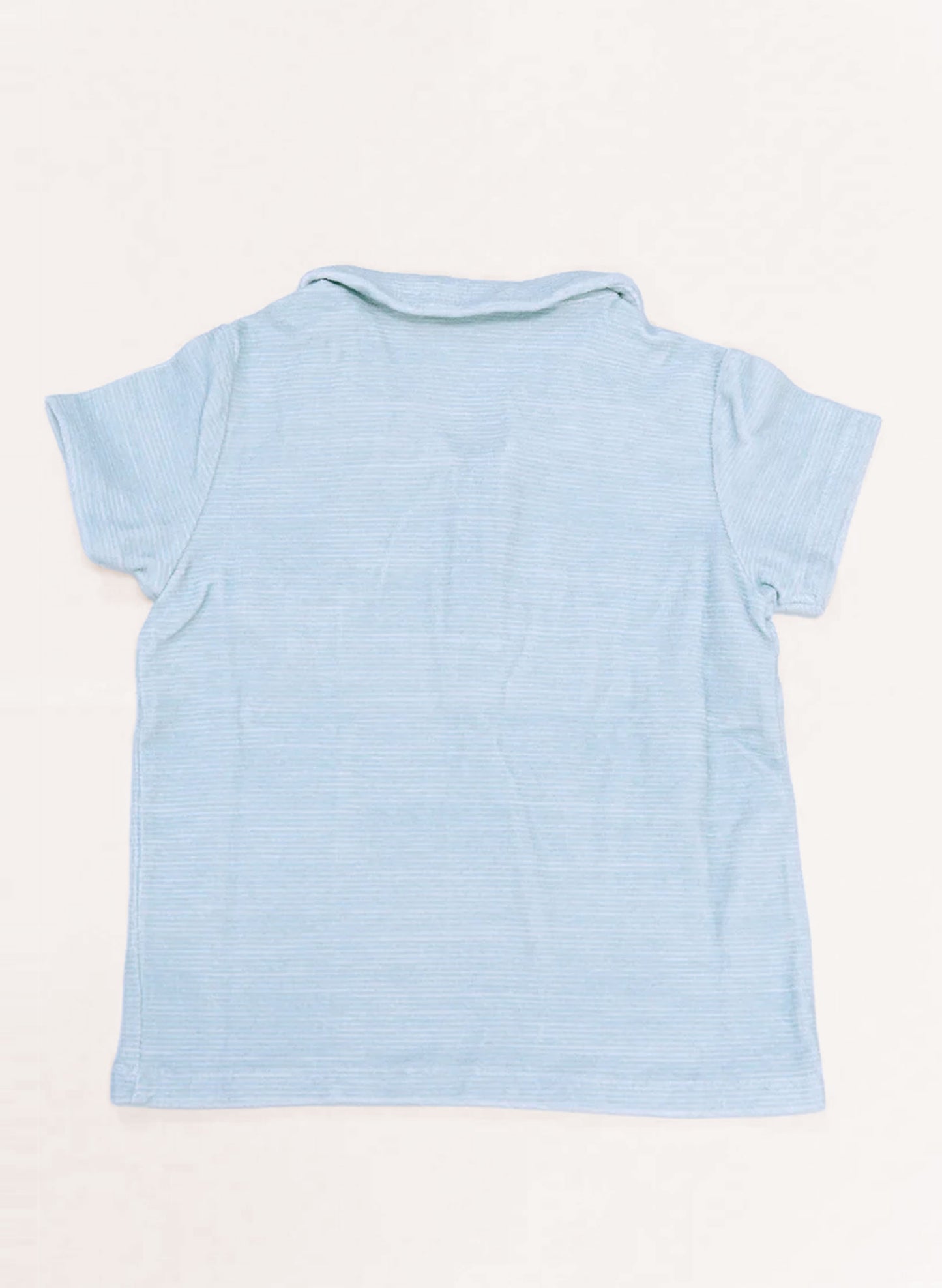 Dax French Terry Polo - Misty Blue Stripe