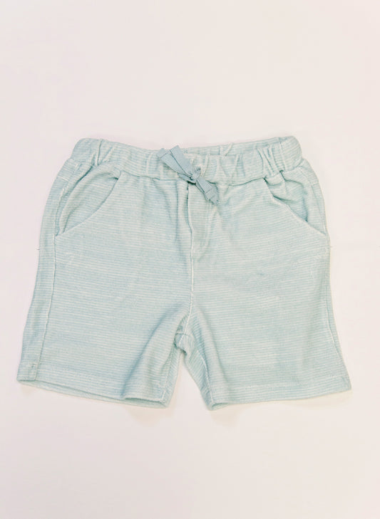 French Terry Shorts - Misty Blue Stripe