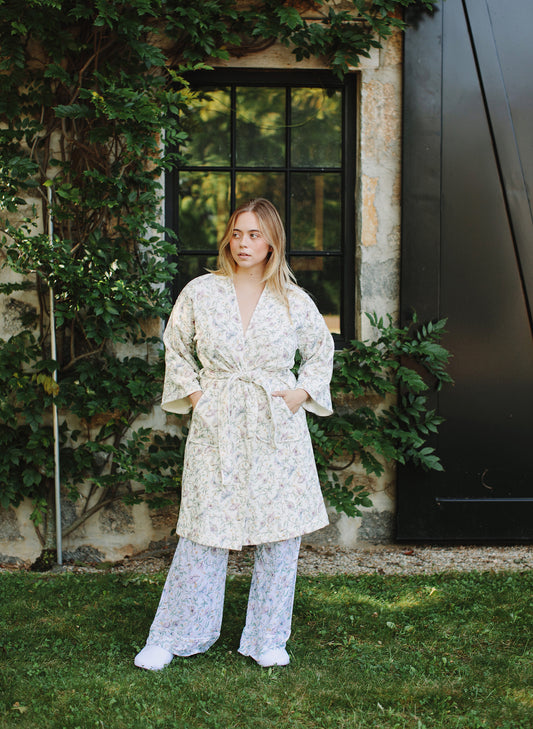 Women's Organic Bathrobe - Botanical Whisper