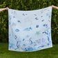 Organic cotton muslin shawl blanket, Under the Sea