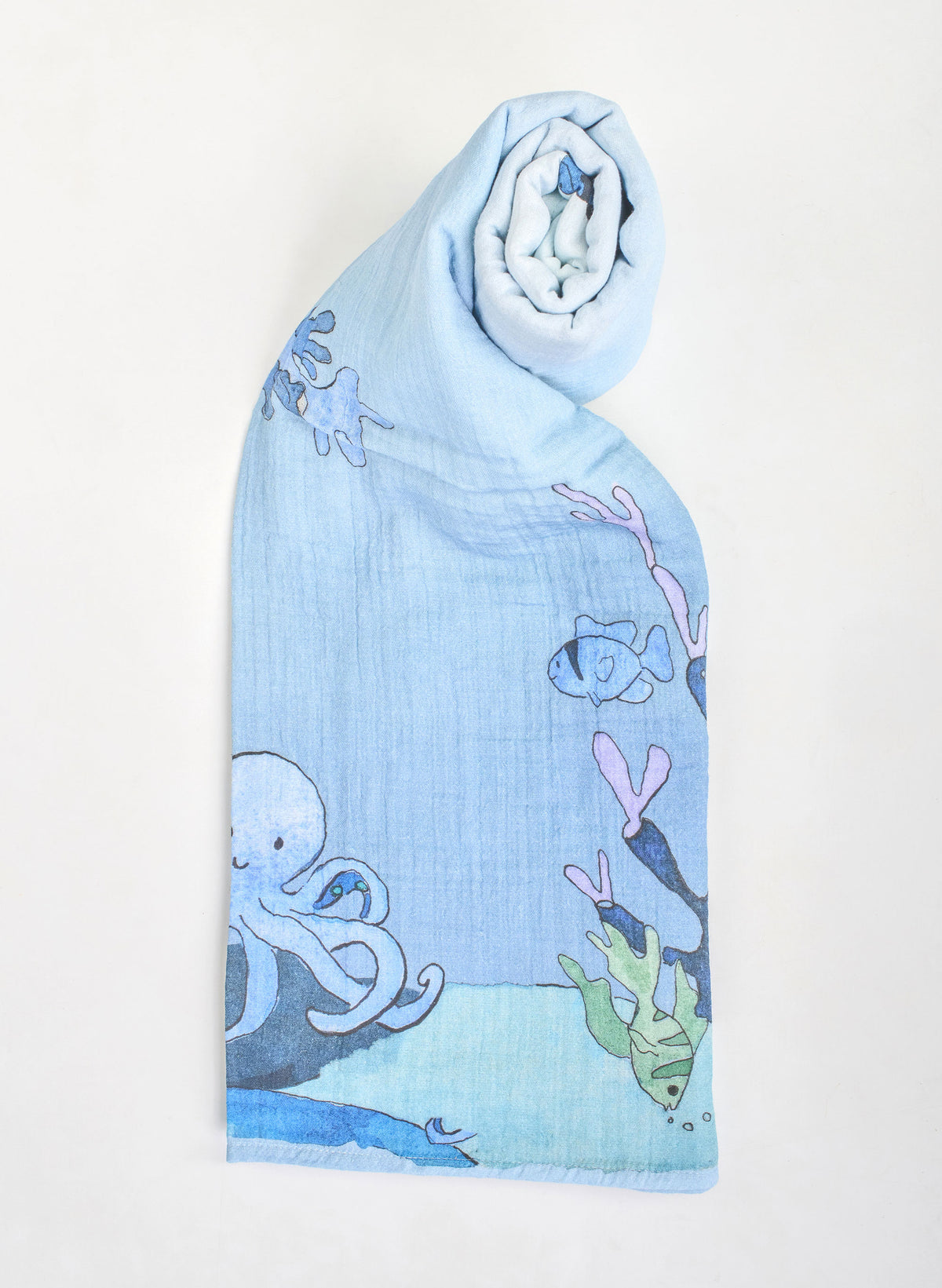 Organic cotton muslin shawl blanket by Timo & Violet