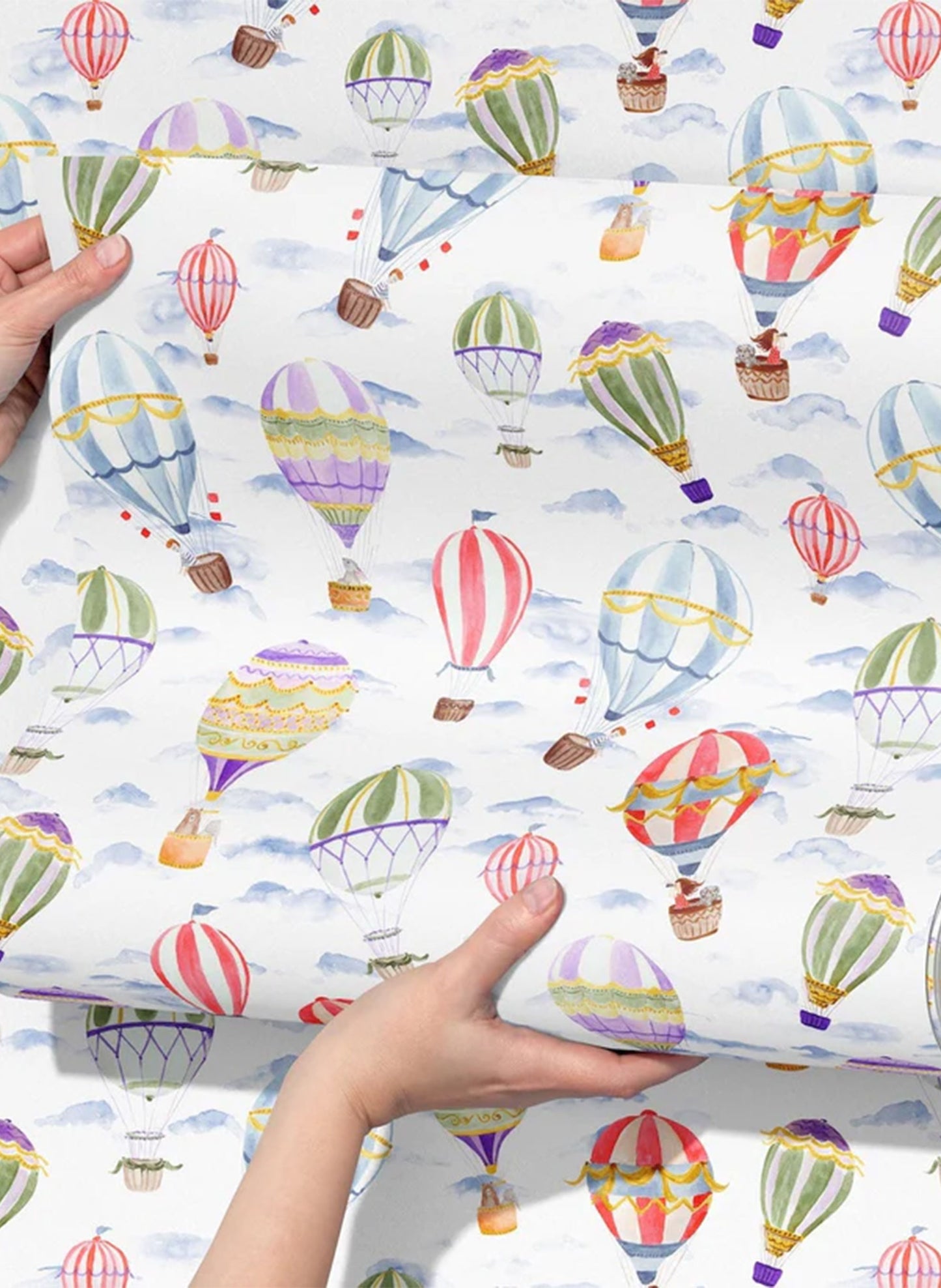 Up Up and Away Wallpaper in White