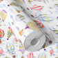 Up Up and Away Wallpaper in White