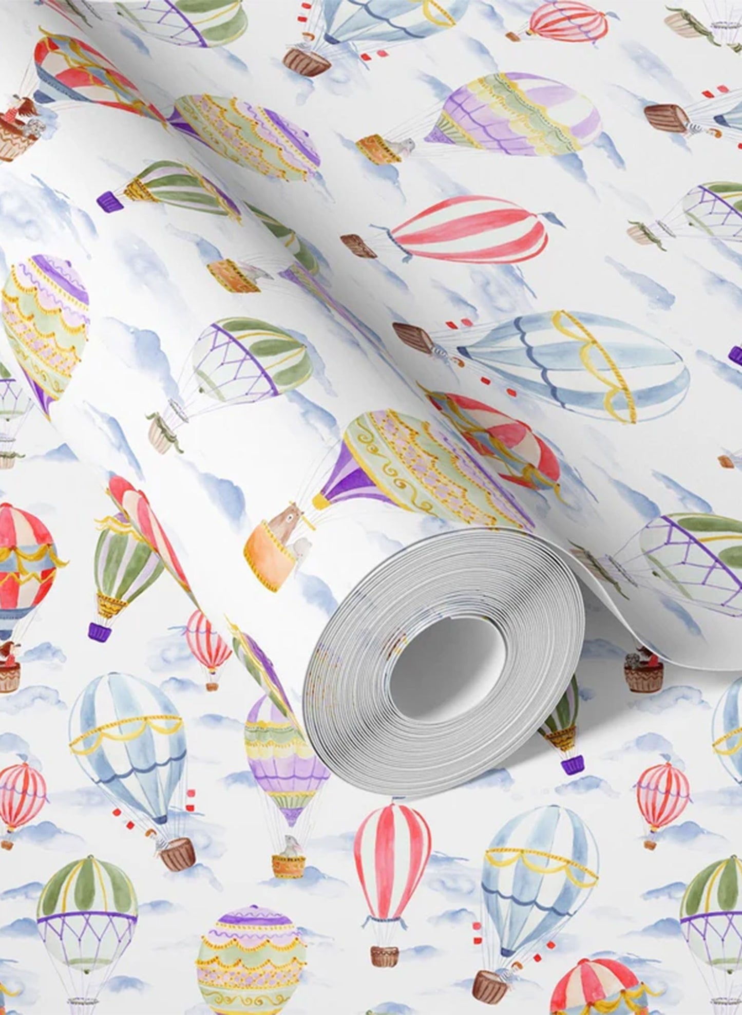 Up Up and Away Wallpaper in White