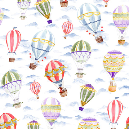 Up Up and Away Wallpaper in White