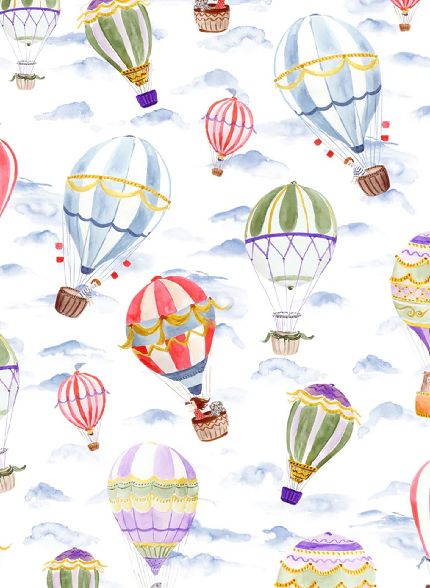Up Up and Away Wallpaper in White