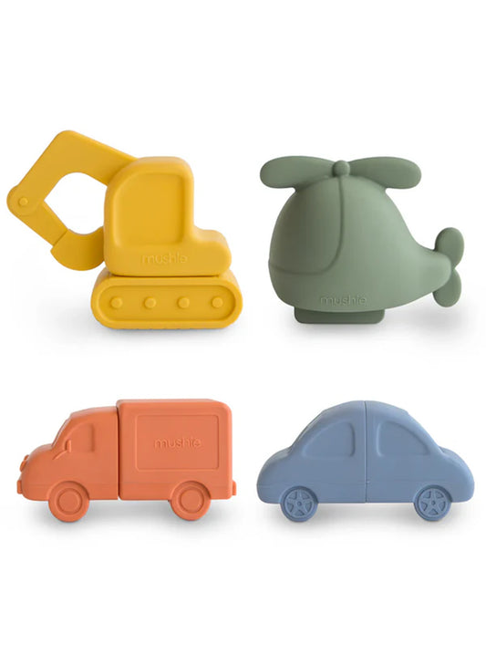 Vehicles Mold Free Bath Play Set - 4 Pack by Mushie