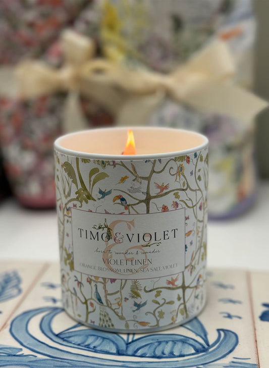 Violet Linen Candle