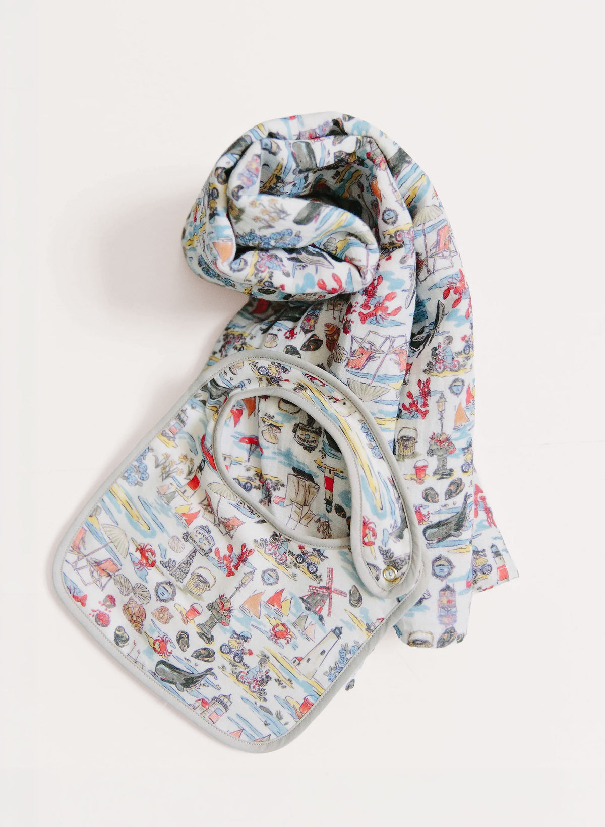 Organic cotton muslin shawl blanket, Voyager's Lens