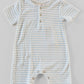 Walker Terry Romper - Blue & White Stripe