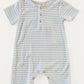 Walker Terry Romper - Blue & White Stripe