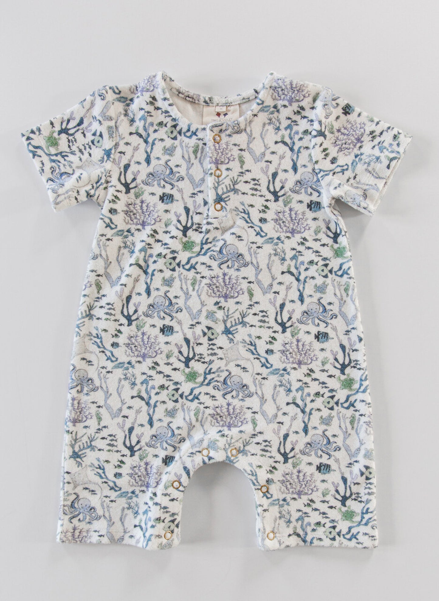 Walker Terry Romper - Coral Reef