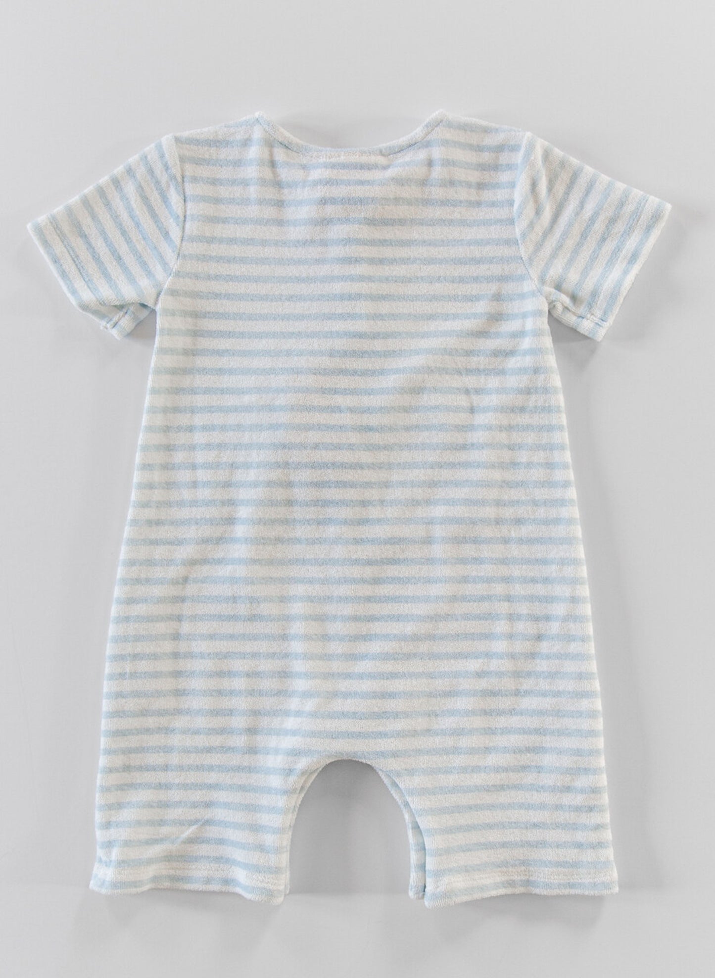 Walker Terry Romper - Blue & White Stripe