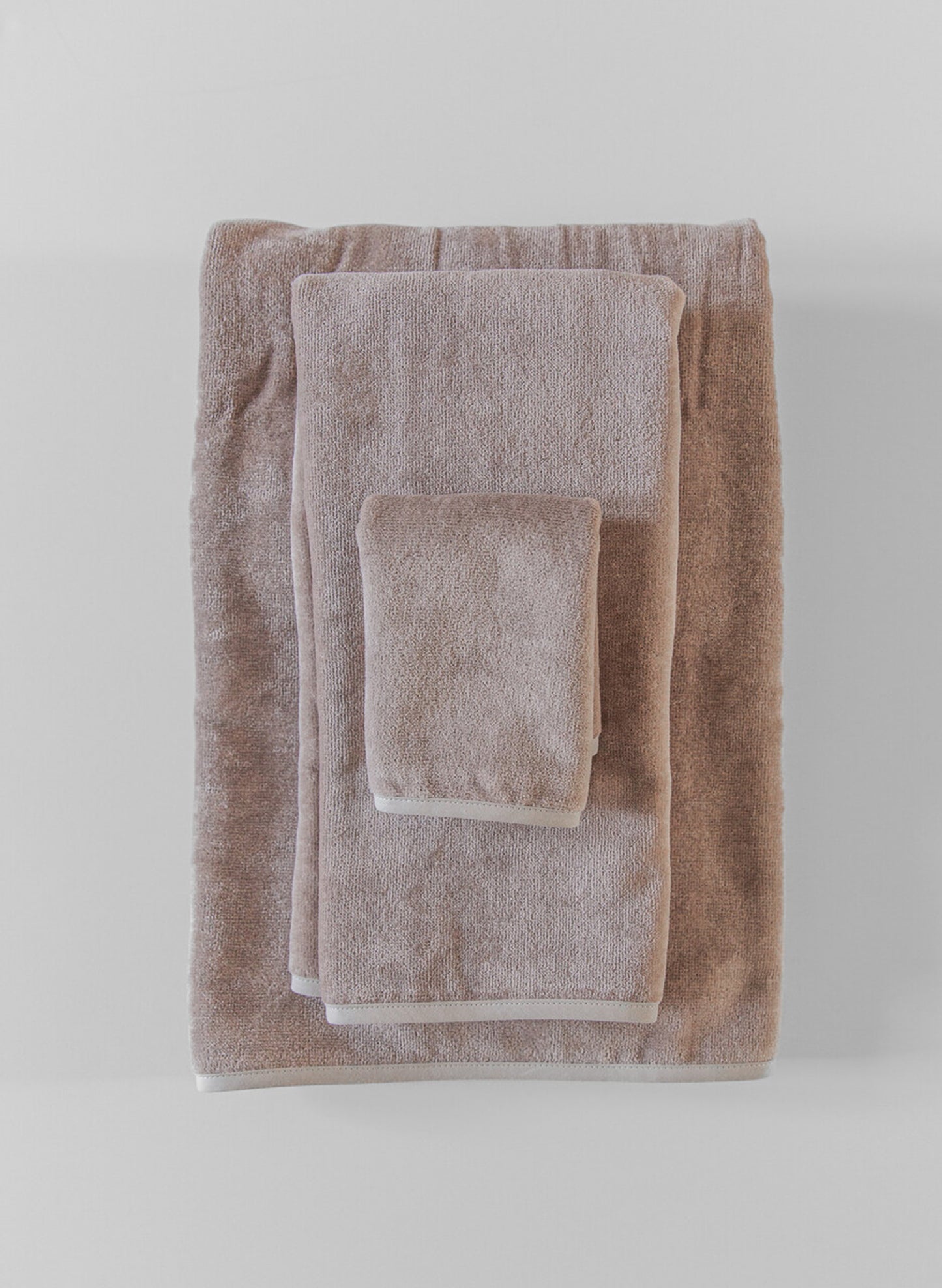 French Terry Bath Towel Collection in White Sand