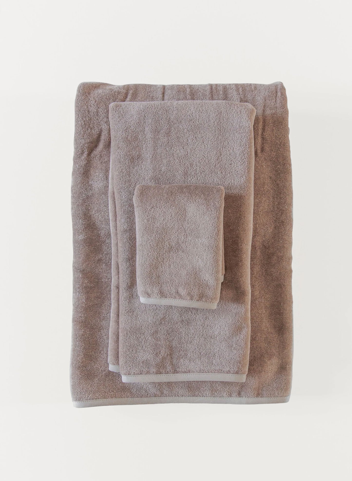 French Terry Bath Towel Collection in White Sand