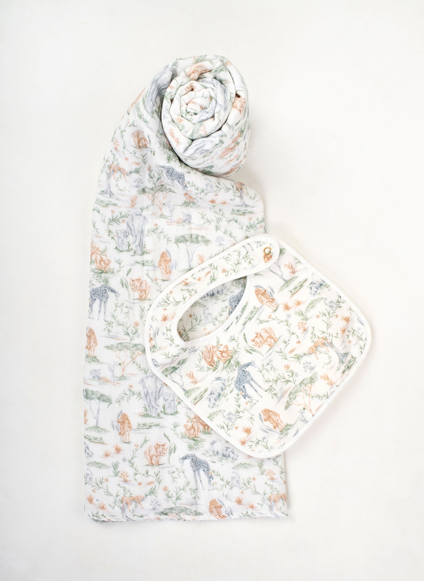 Tummytime Bib & Shawl Blanket Set-Sweet Savanna