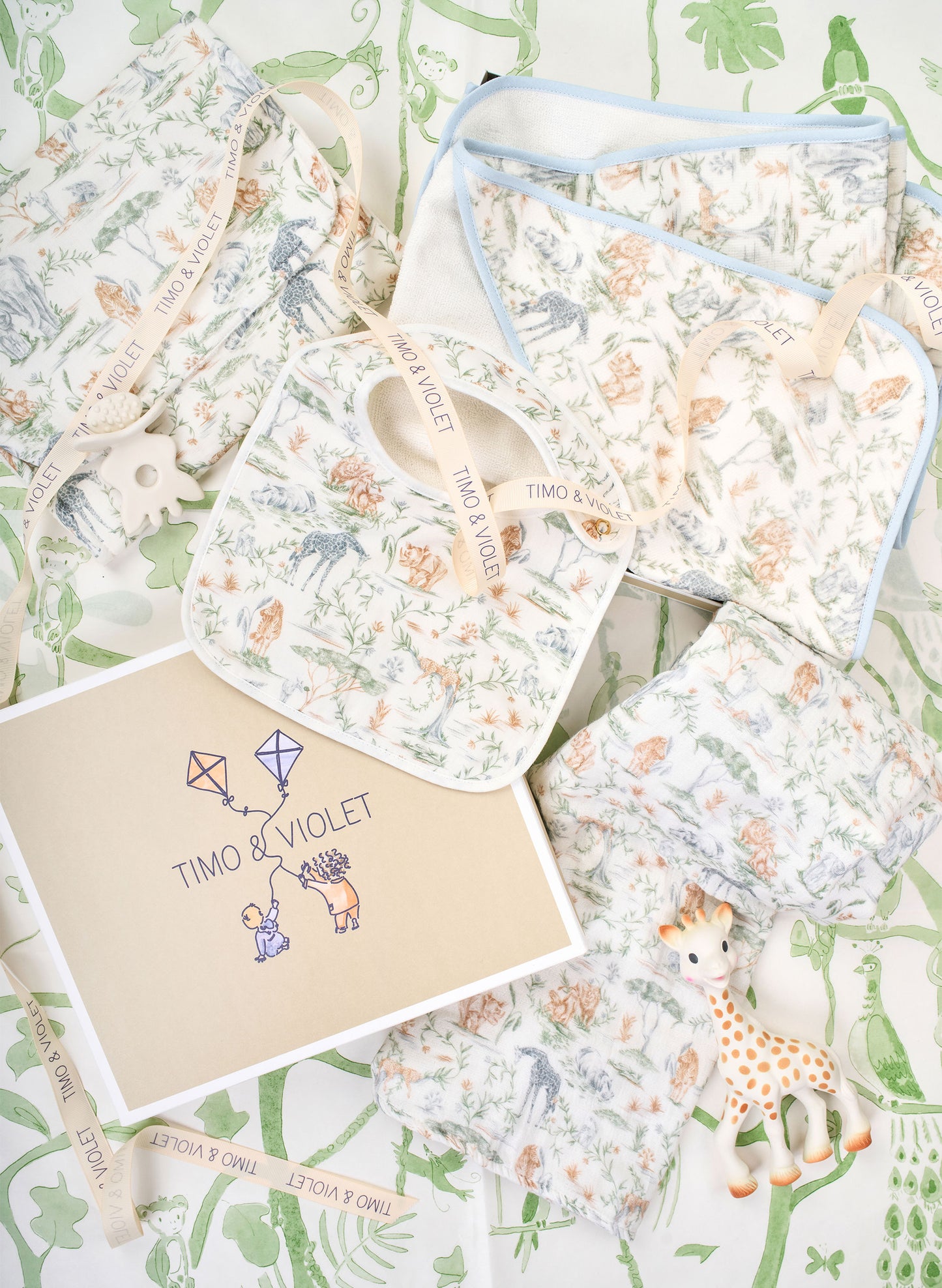 Baby Essentials Bib & Burp Set-Sweet Savanna