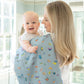 Tummytime Bib & Shawl Blanket Set-Blue Madame Butterfly