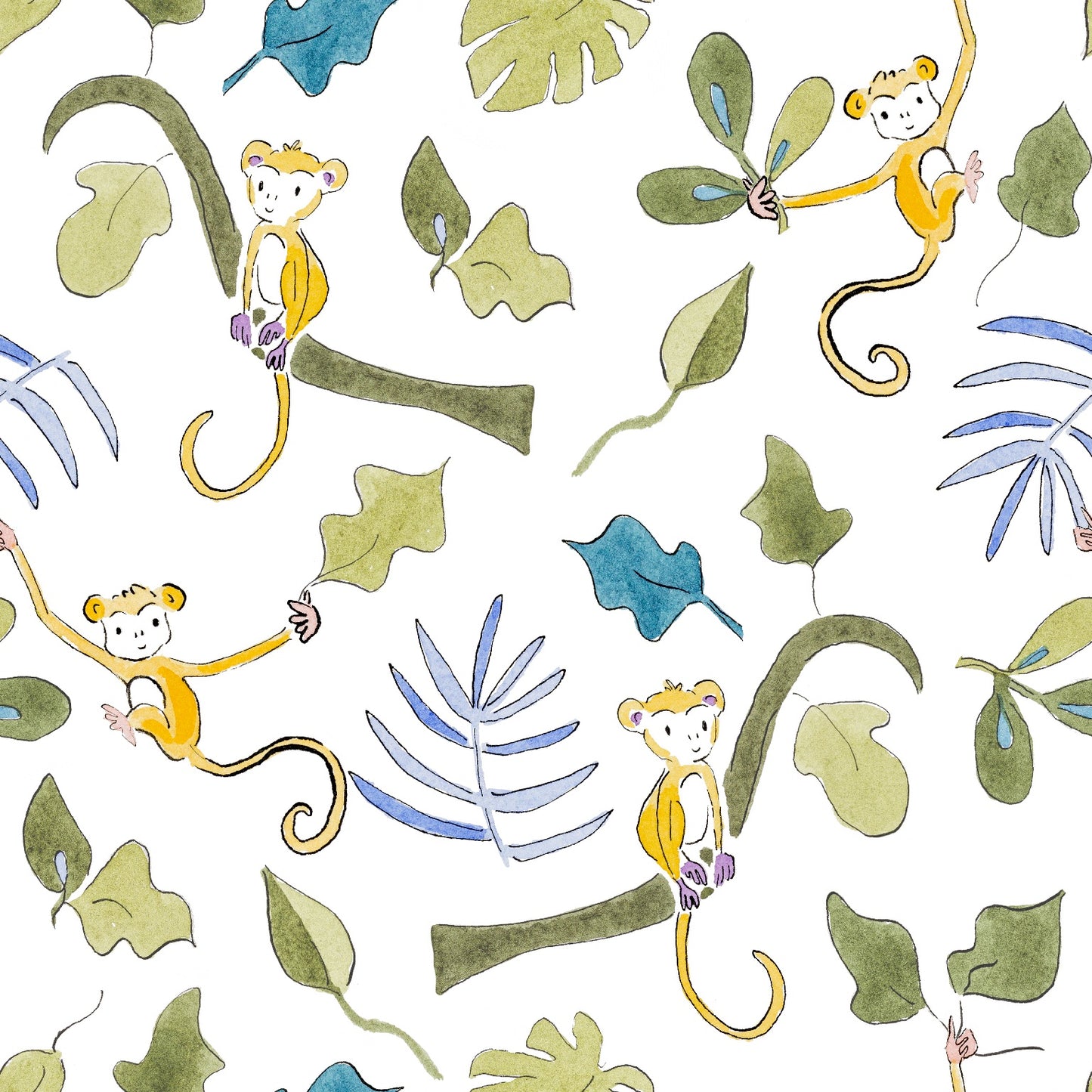Happy Monkey Peel & Stick Wallpaper
